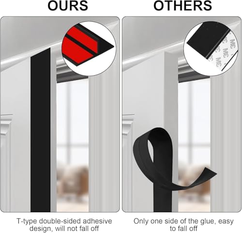 Image of URBANMONK T-Shape Silicon Door Bottom Sealing Strip | Window Sealing Strips for Gap | Door Bottom Sealing Strip Guard | Protector from Cockroach, Insect, Bugs, Air & Dust | (Black, 3 Meter)
