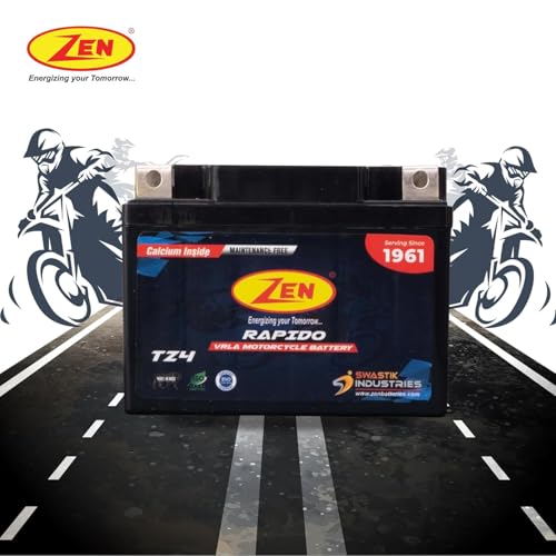 Image of Zen TZ4 12V 4AH Rechargeable Battery Suitable for Motorcycles Scooters Two Wheelers SMF VRLA Lead Acid Battery UPS Solar Panel Elevators Emergency Light Farm Equipment Spray Pump Portable Devices Toys