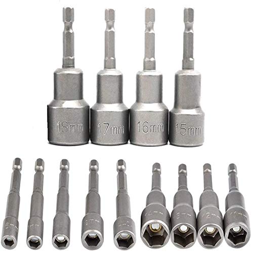 Hottest Sale TooTaci Nut Driver Drill Bit Set 6-18mm, 1/4 inch Hex Drive Socket Set/Metric Drill bit set-13pcs Top Brands TooTaci Nut Driver Drill Bit Set 6-18mm, 1/4 inch Hex Drive Socket Set/Metric Drill bit set-13pcs