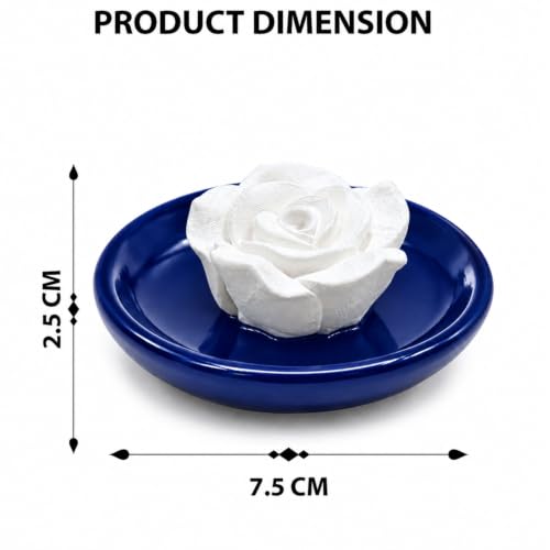 Image of SIGNAMIO Ceramic Agarbatti Incense Stick Stand Holder - Flower Blue