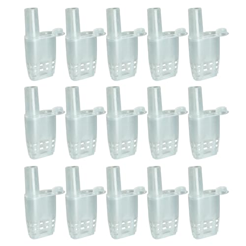 Pro Bamboo Kitchen 15pcs Plastic Queen Bee Cage Isolator Beehive Bee Export Type Queen Bee Cage Protective Cover Breeding Cage Queen Box for Honey Bees Preventing Fighting