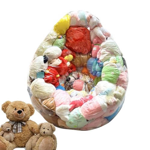 Funda transparente para puf de peluche para niños, almacenamiento de puf de 150 L, cómodo asiento seguro para niños, asiento suave y seguro, impermeable, fácil de limpiar (solo funda)