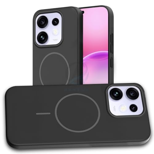 Image of AESTMO Shockproof Back Case Cover for Oppo Reno 16 5G | Slim Hard Shell | Hard Back Cover for Oppo Reno 16 5G (Compatible with MagSafe Accessories, Black)
