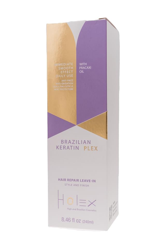 Miniatura 9 de Holex Cosmetics Acondicionador sin enjuague de queratina brasileña Plex, tratamiento nutritivo sin enjuague enriquecido con queratina y aceite de