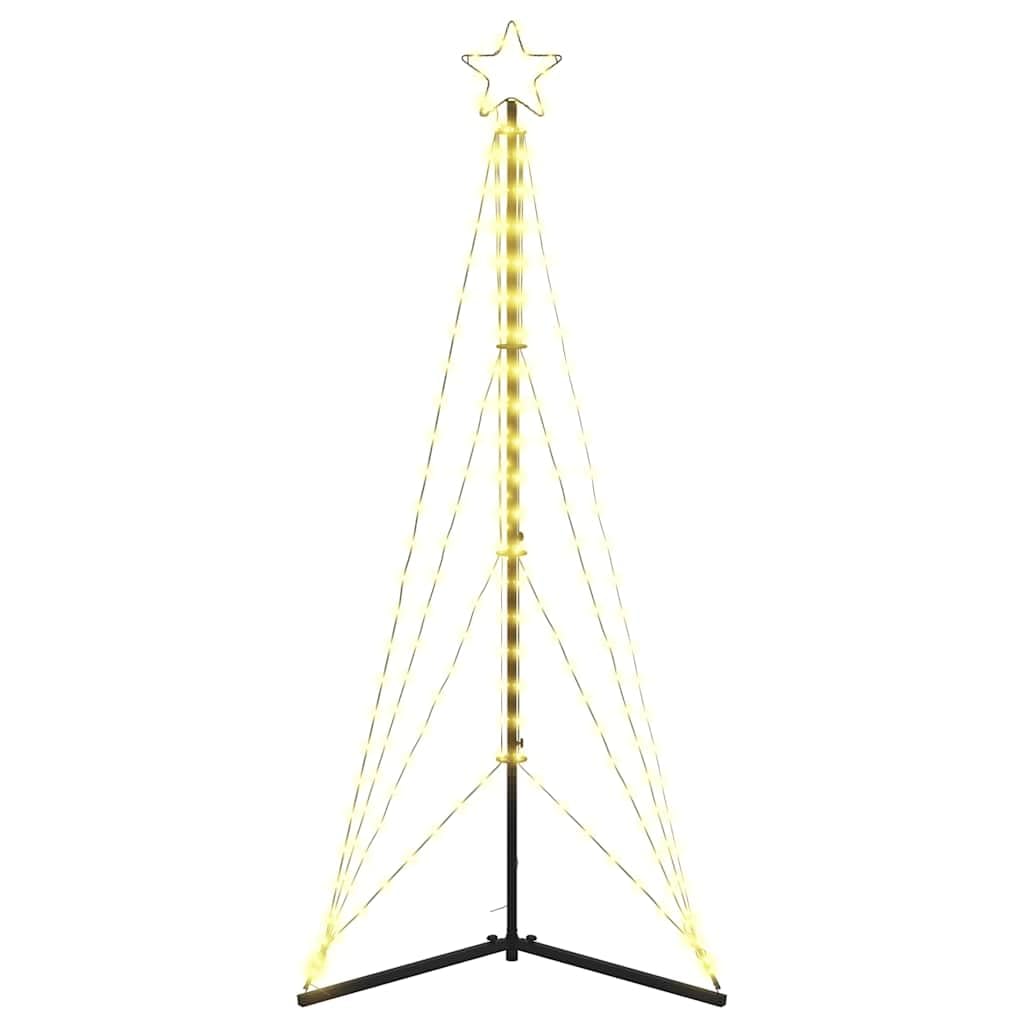 Choinka LED 182 cm, 363 ciepłe białe światło, 8 efektów, IP44, do użytku wewnątrz i na zewnątrz, składana, sztuczna choinka z gwiazdą, łatwy montaż, świąteczna dekoracja