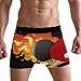 Produktbild Jereee Flaming Tischtennis-Set Herren Unterwäsche Weiche Polyester Boxershorts für Herren Erwachsene Teenager Kinder Kinder S Gr. X-Large, Mehrfarbig