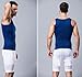 Mens Muscle Compression Tank Top, Navy Compression Shirt, XX-Large