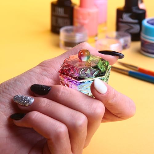 2pcs Crystal Manicure Cup con Tapa Multifunción miniatura 6