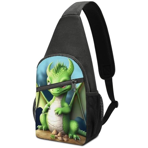 Mochila tipo bandolera blanca con diseño divertido miniatura 1