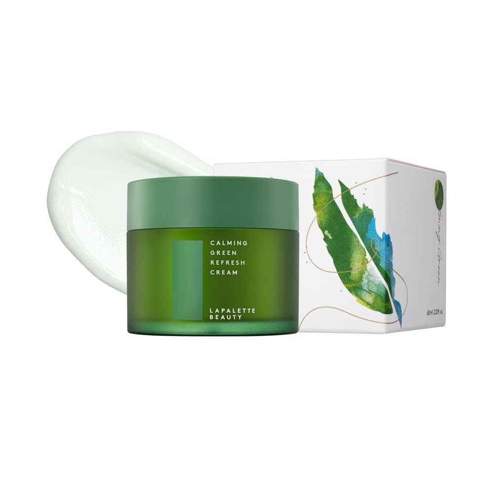 lapalette Calming Green Refresh Cream | Green tea | Hydrating for trouble and sensitive skin | Vegan Sticky-Free, Cruelty-Free, Paraben-Free | K-beauty 60ml/2.02 fl.oz.