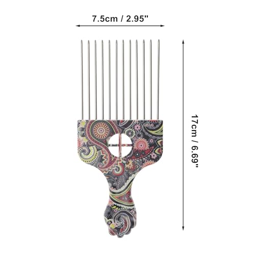 Peine metalico con diseño floral para cabello rizado miniatura 5