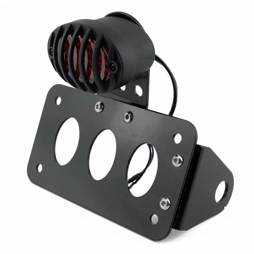 Feu arrière pour Bobber en aluminium robuste avec support de plaque latéral