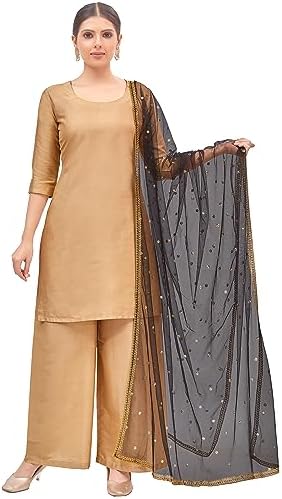 Studio Shringaar Women's Net Embroidered Full Size Dupatta (42" X 2.50 Meters)