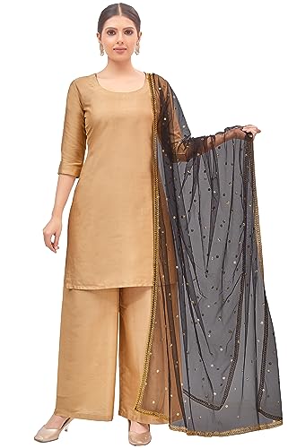 Studio Shringaar Women's Net Embroidered Full Size Dupatta (42" X 2.50 Meters)