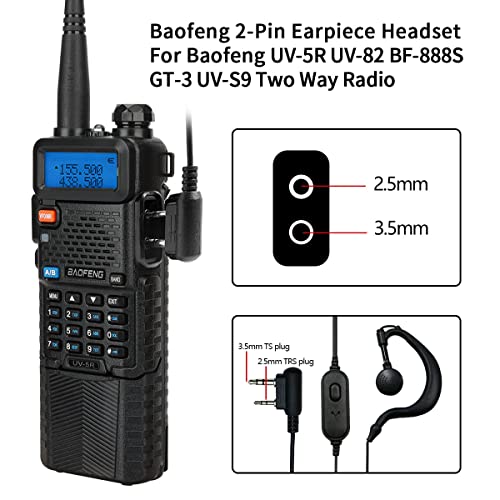 Baofeng Radio Uv-5R 8W Handheld Two Way Radio Vhf/Uhf Ham Radios Portable Walkie Talkie With Extra Ar-771 High Gain Antenna And 1800Mah&3800Mah Extended Battery And Headsets (2Pack) #TOP6