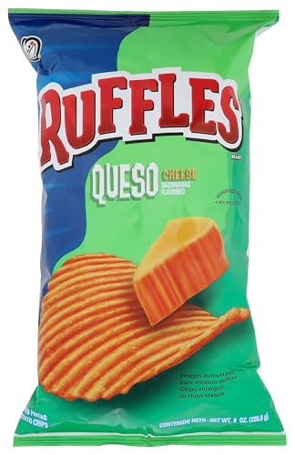 Ruffles Potato Chips, Queso, Cheddar Cheese, 8 Ounce