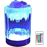 FANHAO Iceberg Himalayan Salt Lamp 16 Colors Salt Rock Lamp with Remote Brightness Adjustable, USB Natural Crystal Rock Night Light for Decoration and Gifts