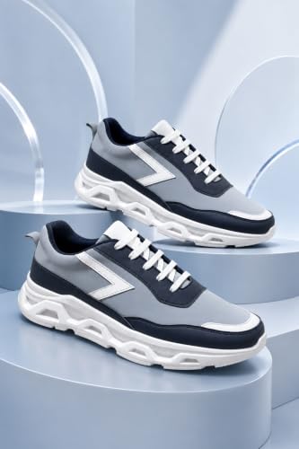 Image of Centrino Sneakers for Men | Lightweight Casual Shoes for Men Stylish | Breathable Mesh Walking Shoes | Cushioned Insole Comfortable Shoe for Man | Durable Sole Footwear|Trendy Lace-Up Shoes for College, Parties & Daily Use (9626)