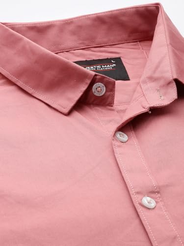 Image of Majestic Man Men's Cotton Slim Fit Solid Casual Shirt