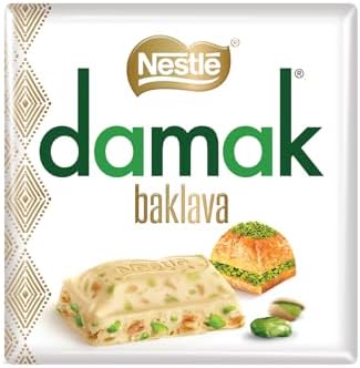 Nestlé Damak Antep Fıstıklı ve Baklavalı Beyaz Kare Çikolata, 60 g, 1 Adet — Amazon ürün görseli