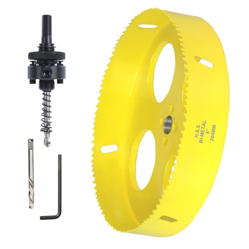JIECHENG 8 Inch Hole Saw with Arbor Bi-Metal Hole Cutter