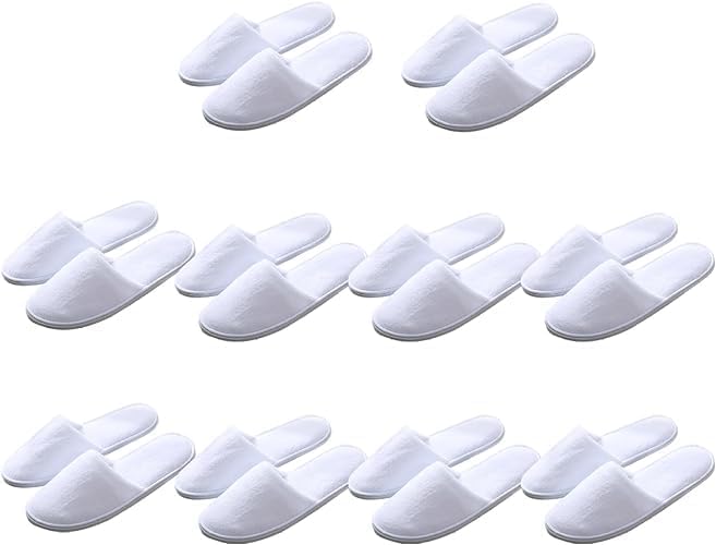 Kalpanas Disposable Slippers/Cotton Closed Toe Hotel, Salons, Spa White Slippers for Women and Men/Breathable Non-Slip Slippers for Hospital, Guests, Travel Free Size (Pack of 10) (B0CY892Z4G) Amazon Price History, Amazon Price Tracker