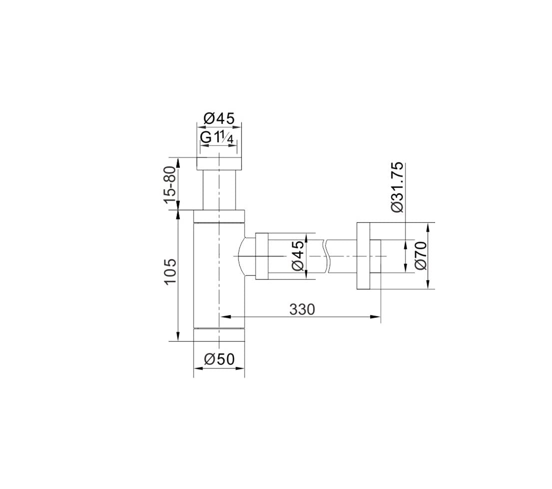 Sifone rotondo ottone opaco ottone 1 1/4 ' scarico accessori per lavandino in pietra bagno WC giardino cucina pietra naturale