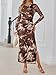 Trendy Queen Women's Fall Wedding Guest Maxi Dress Winter 2025 Fashion Long Sleeve Floral Print Tight Fitted Dresses Bodycon Going Out Cocktail Sexy Party Club Clothes Outfits