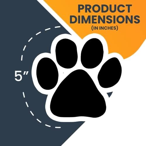 Image of Black Pawprint Pup Car Magnet 5 Inch 2 Pack, Dog Lover Gift | Heavy duty magnetic decal for car, truck, SUV or fridge, full color UV printed