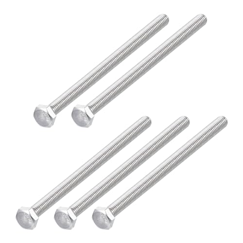 Image of METALLIXITY Hex Bolts (M6-1x100mm) 5Pcs, 304 Stainless Steel Coarse Fully Threaded Hex Head Screw Bolt Machine Screws - for Furniture Repair, Silver