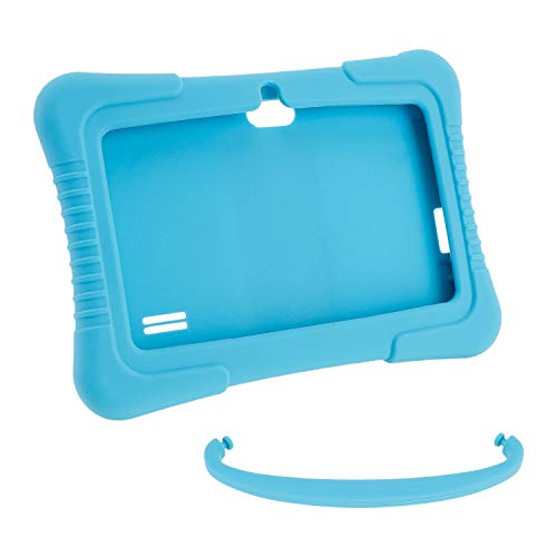 7 inch Kids Tablet PC Case, Silicone Cover with Handle and Kickstand Compatible with TOPELOTEK 7, HENGKE 7, Dragon Touch Y88X Plus, Tagital 7 T7K, Contixo Kids Tablet K2 K3 Q88 (Blue) - Thumbnail 4