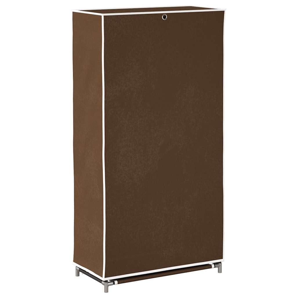 Zapatero de 5 capas, 58 x 28 x 106 cm, marrón, diseño de tela no tejida a prueba de polvo, organizador de zapatos portátil para entrada y pasillo