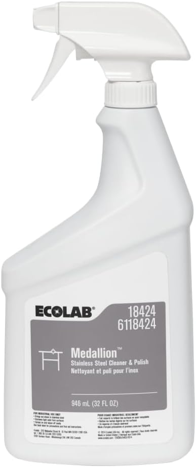 18424 Steel Cleaner, Commercial-Strength Medallion Stainless Steel Cleaning Polish Spray - Case of 6 Bottles