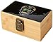 Fess Product Day Of The Dead Stash Box Combo - 2.5 Inch Heavy Full Size Titanium 4 Part Herb Grinder - DOD UV Glass stash jar - Day Of the Dead Wood Bamboo Box