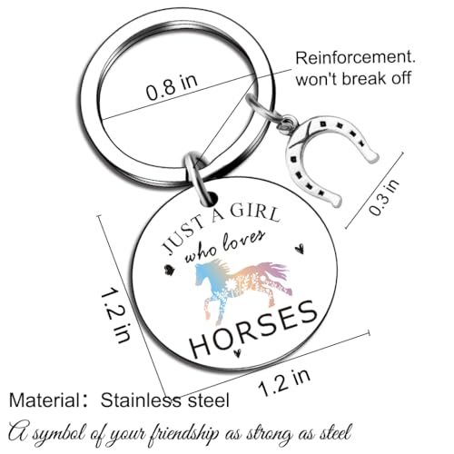 Horse Keychain Horses Gift For Girls Cool Gifts For Horse Lover Horses Stuff for Real Horse's Best Inspirational Jewelry Small
