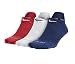 Nike Dri-Fit Cushion No-Show Tab Women's Training Socks 3 Pack, M, Red/White/Blue