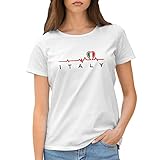 Football Heartbeat Italy World cup 2022 Camiseta de mujer blanca Size M