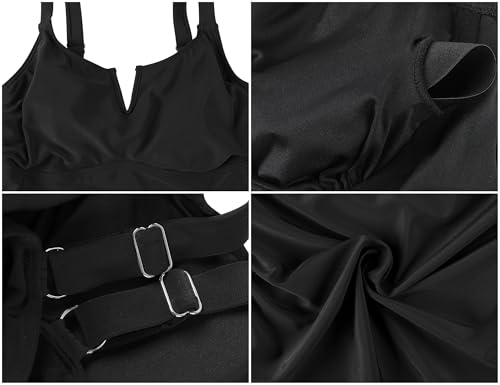 Hilor Women's Underwire Tankini Tops Ruched Slimming Bathing Suit Top Only4