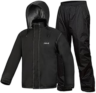 Lixada Rain Suit Waterproof Cycling Rain Cover Jacket & Trousers Unisex Hiking Raincoat Trousers Rainwear for Motorcycle Fishing