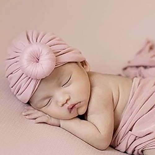 Insowni 8 Pack Solid Nursery Hospital Ball Donut Turban Hat Cap Beanie Bonnet For Baby Girls Toddlers Newborns Infants #TOP1