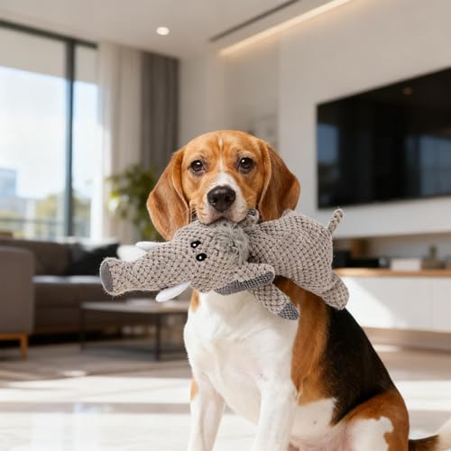 Welpen- Zahnspielzeug- weiches quietschendes lustiges Elefanten- Spiel- stimulierendes Hundespielzeug für Spieltraining, reduziert Langeweile, Strand, Pool, Park, Hof, Haus, Garten, Innen- u-2