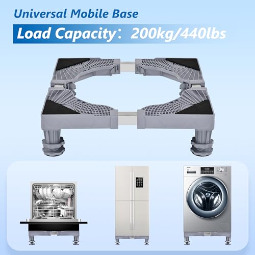 EUHOMY-Universal-Base-Mini-Fridge-Stand-Adjustable-Furniture-Stand-with-4-Power-FeetWashing-Machine-Stand-Base-Laundry-Pedestal-with-Horizontally-Adjustable-Base-for-DryersWashersRefrigerators