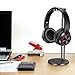 eletecpro Headphone Stand Holder,Universal Aluminum Alloy Gaming Headset Earphone Holder Table Desk Display Rack Hanger Orgnizer Support for All Headphone Sizes (Black)