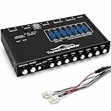 TOPSTRONGGEAR TSG7EQ 7-Band Car Audio Graphic Equalizer with Front 3.5mm Aux Input, High Voltage RCA Outputs and High Level Speaker Inputs