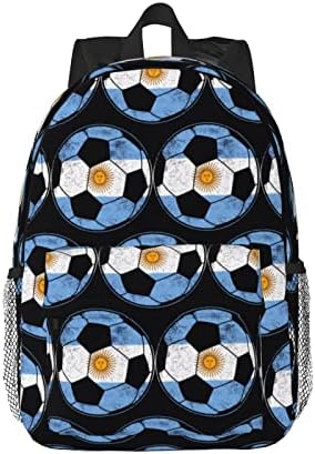 Soccer Argentina Flag Canvas Backpack 3d Printed Laptop Daypack Travel Rucksack Carrying Bag Tote Backpacks Fashion Lightweight Book Bags For Outdoor Daily 15.4in