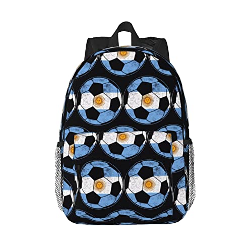 Soccer Argentina Flag Canvas Backpack 3D Printed Laptop Daypack Travel Rucksack Carrying Bag Tote Backpacks Fashion Lightweight Book Bags For Outdoor Daily 15.4In #TOP25