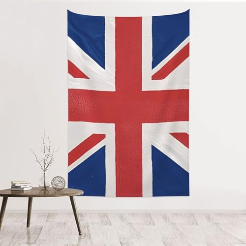 Drapeau britannique mural grand format en tissu velours pêche pour décoration de chambre