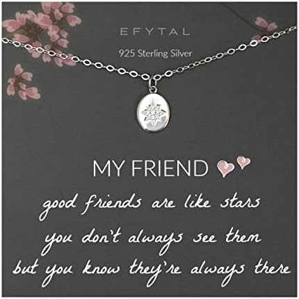 EFYTAL Friendship Necklace, 925 Sterling Silver BFF Necklace, Fri...