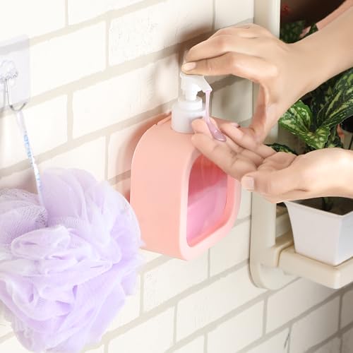 Image of Handwash Dispenser Bottle Soap Dispenser Liquid Soap Dispenser for Wash Basin Hand Wash Bottle for Home Dispenser for Bathroom Pump Bottle Dispenser Liquid Handwash Dispenser-Pink-2 PCS