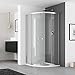 Produktbild IMPTS Duschkabine 90x90 Rund Viertelkreis Schiebetür Runddusche eckeinstieg Duschabtrennung Viertelkreisdusche 185cm,ohne Duschtasse